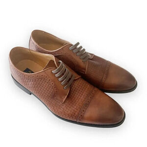 La Milano Men’s Brown Leather Dress Shoes Size 13 Stretch Laces Formal Prom Work